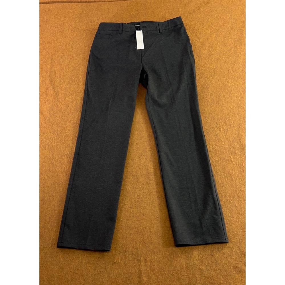 Peace of Cloth Womens 12 Graphite Grey Stretch Straight Leg Knit Pants NWT